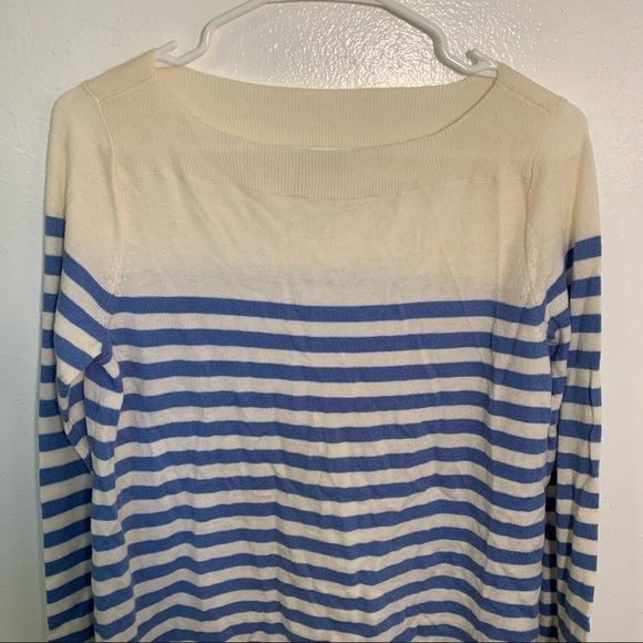 Gap Bella Boatneck Sweater Moore Blue Stripe - Picture 3 of 11